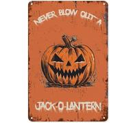 JIUFOTK Never BlowA JackOLantern Metal Retro Tin Sign Wall Decor for Man Cave,Garage & Home