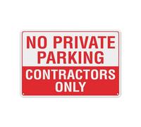 JIUFOTK No Private Parking Contractors Only Sign Aluminum Tin Warning Signs For Home Outdoor Garden 8x12 Inch
