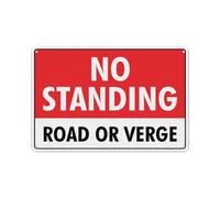 JIUFOTK No Standing Road Or Verge Sign Aluminum Tin Warning Signs For Home Outdoor Garden 8x12 Inch