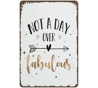 JIUFOTK Not A Day Over Sign Gifts Inspirational Gifts For Her Insulated With Handle Travel Idea For Birthday Mother'S Day Funny Metal Wall Art Retro Wall Decor Yard Sign Gift For Women Men