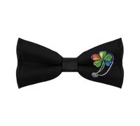 JIUFOTK NurseSt Day Patricks Shamrock Clovers Men's Bowties Adjustable Pre-tied Bow Tie Classic Clip on Solid Color Bowties for Wedding Party Prom