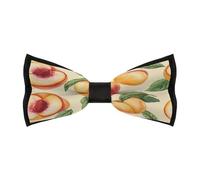 JIUFOTK Peach Fruit Men's Bowties Adjustable Pre-tied Bow Tie Classic Clip on Solid Color Bowties for Wedding Party Prom