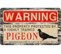 JIUFOTK Pigeon Metal Signs - Vintage Warning Tin & Aluminum Signs for Home, Garden, Yard, Garage, Street, Outdoor - 8x12 Inch