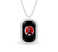 JIUFOTK Qigong Wushu Teacher Tai Chi Pose Shiny Pendant Necklaces for Women Dainty Sparkle Rhinestones Chain Jewelry