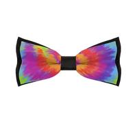 JIUFOTK Rainbow Coloured Hand Painted Tie Dye Bow Ties for Men & Women Adjustable Length Personalization Parties Bow Ties