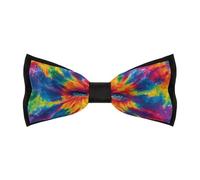 JIUFOTK Rainbow Face Tie-dye Bow Ties for Men Classic Adjustable Bowties Clip On Formal Wear for Business Wedding