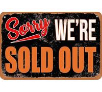 JIUFOTK Retro Decor Tin Signs Sorry, We'reSold Vintage Look Funny Metal Tin Bar Wall Sign