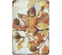 JIUFOTK Retro Metal Aluminium Tin Sign The Beechnut Fairy Flower Fairies Vintage Wall Art Nursery Decor Fairy Print Home Decor Rustic Wall Decor For Living Room Kitchen Farm Decoration