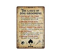 JIUFOTK Retro Metal Tin Sign The Laws of Dog Grooming Novelty Poster Iron Painting Dog Groomer Gift Wall Decoration Plaque