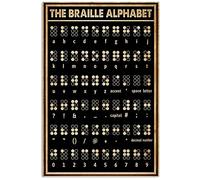 JIUFOTK The Braille Alphabet Metal Poster Wall Decoration Metal Signage Home Decor Chart Education Knowledge Plaque Bedroom Decor Birthday Gift 12x18 Inches
