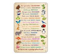 JIUFOTK Tin Metal Sign Funny Animal Poster See You Later Alligator Home Decor Wall Art Christmas Housewarming Birthday Gifts Son Daughter Back to School Student Teacher