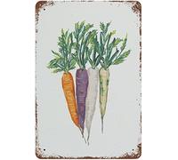 JIUFOTK Vegetable Carrot Tin Sign Botanical Vintage Metal Poster Valentine'S Day Signvintage Gas Tin Signs And Retro Oil Metal Signs For Garage Man Cave Bar Wall Decor8x12 Inch