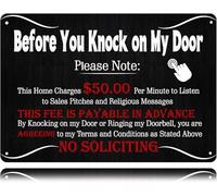 JIUFOTK Vintage Before You Knock On My Door Metal At Your Own Risk Metal Signs Funny No Soliciting Decor For House Door Yard es 12x16 Inch