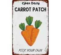 JIUFOTK Vintage Easter Metal Sign Easter Carrot Pick Your Own Tin Poster Open Daily Sign For Home Kitchen Bar Cafe Garage Decor Gift For Women Men 8x12 Inch