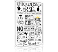 JIUFOTK Vintage Metal Sign Chicken Gifts Chicken Coop Rules Tin Sign for Home Farm Chicken Coop Farmhouse Kitchen Garden Decor Funny Retro Sign 8x12 Inch
