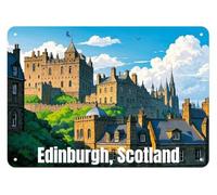 JIUFOTK Vintage Metal Sign Edinburgh:scotland Tin Sign Decor Retro Wall Decor For Home Coffee Bar Funny Aluminum Sign 8x12 inch