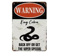 JIUFOTK Vintage Metal Sign King Cobra BACK OFF OR GET THE VIPER SPECIAL Tin Sign Retro Wall Decor For Home Coffee Bar Funny Aluminum Sign 8x12 inch
