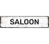JIUFOTK Vintage Metal Sign SALOON Tin Sign Christmas Decor Retro Wall Decor For Home Coffee Bar Funny Aluminum Sign 16x4 inch