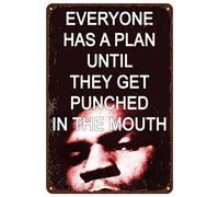 JIUFOTK Vintage Metal Signs Boxing Sport Poster Wall Art Tin Sign Suitable for Wall Decoration of Bar,Cafe,Garage,Man CaveEveryone Has A Plan Until They Get Punched In The Mouth