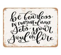 JIUFOTK Vintage Metal Tin Sign Be Fearless 5 Retro Wall Decor for Home, Cafe, and Garden Aluminum Sign for Men & Women