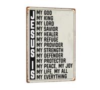 JIUFOTK Vintage Movie Tin Sign Retro Cinema Wall Decor Jesus Is My God Is My Everything
