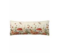 JIUFOTK Vintage Spring Floral Pillowcase Body Size 20x54, Summer Botanical Red Reversible Throw Pillow Cover Cushion Case with Zipper for Sofa Couch Bed Living Room, Decorative Pillow Sham Protectors