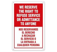 JIUFOTK We Reserve The Right To Refuse Service Metal Tin Warning Sign No Soliciting 8x12 Inch