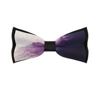 JIUFOTK White And Purple Gradient Tie-dye Bow Ties for Men & Women Adjustable Length Personalization Parties Bow Ties