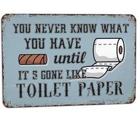 JIUFOTK You Never Know What You Have Until It'S Gone Like Toilet Paper Vintage Look Iron Decoration Poster Sign for Home Farmhouse Bathroom Toilet Restroom Bar Pub Man Cave Funny Wall Decor