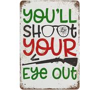 JIUFOTK You'Ll Shoot Your EyeMetal Sign Eye Glass Printed Tin Signs Vintage Novelty Metal Plate Inspirational Wall Decor Plaque For Home Kitchen Garden Bar