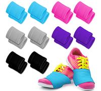 Jiuguva 10 Pairs Dance Shoe Covers Over Sneakers for Dancing on Smooth Floors Women Ballet Dancers and Turns on Wood Floors, Black, Pink, Blue, Purple and Gray, approx. 8.5 x 8.5 cm