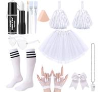 Jiuguva 15 Pcs White Team Spirit Accessories Girls Field Day Accessories
