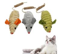 jiuhao Cat Catnip Mouse Toys,3 Pack Cat Catnip Sticks Interactive Plush for Indoor Cats,Scratch Chewing Teeth Grinding Pillow Cleaning Kick Bite Resistant for Kitten Toy