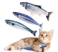 jiuhao Catnip Fish Toys for Cats,3 Pack Catnip Toy Interactive Plush for Indoor Cats Toys - Scratch Chewing Teeth Grinding Pillow Cleaning Kick Bite Resistant for Kitten Toy