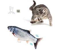 jiuhao Floppy Fish Cat Toy,Plush Realistic Electric Fish Catnip Toy for Indoor Cats, Interactive Flopping Moving Kitten Pillow Chewing Biting Flapping and Kicking Motorized Cat Toy Fish
