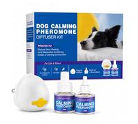 JIUHCORY Dog Calming Diffuser Kit, Pheromone Diffuser for Dogs Plug-in, Calming Diffuser Refill 48ml, Helps Reduce Anxiety, Barking, Chewing, Stress & Separation Behavior in Dogs