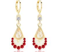 JIUIQL Handmade Dainty Long Gold Sparkly Crystal Teardrop Dangle Drop Earring Unique Glitter Rhinestone Geometry Huggie Hoop Earrings For Women, M, Metal, No Gemstone