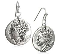 JIUIQL Handmade Tribal Tribal Drop Earrings Lightweight Vintage Vintage Bronze Round Circle Geometric Drop Earrings for Women Girls, Metal