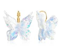 JIUIQL Handmade Unique Colorful Resin Glitter Butterfly Dangle Drop Earrings Chic Lightweight Animal Leverback Earrings For Women, L, Resin, No Gemstone