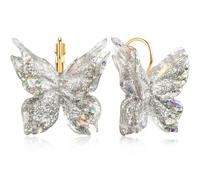 JIUIQL Handmade Unique Colorful Resin Glitter Butterfly Dangle Drop Earrings Chic Lightweight Animal Leverback Earrings For Women, L, Resin, No Gemstone