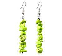 JIUIQL Unique Handmade Bohemian Crystal Quartz Earrings Colorful Natural Chakra Stone Dangle Drop Earrings for Women Girls Statement Jewelry Gifts, Stone, n/p