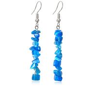 JIUIQL Unique Handmade Bohemian Crystal Quartz Earrings Colorful Natural Chakra Stone Dangle Drop Earrings for Women Girls Statement Jewelry Gifts, Stone, n/p