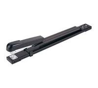 Heavy-Duty Long-Handle Stapler - Effortless Stapling for Up to 25 Sheets, Durable Metal Construction, Ergonomic Design for Office, School, and Home Use - Black (25 Sheets Capacity)