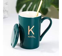JIUJ Initial Mug Letter Cup Fine Bone Porcelain Cup for Home, Office & Personalised Gifts (K)