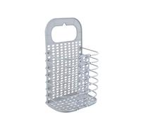 JIUJ Laundry basket Wall-mounted Foldable Dirty Clothing Basket No Punch Hanging Wall Toy Storage Basket Bathroom Grey