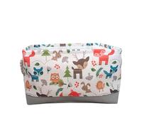 JIUJ Storage Baskets,Cotton Foldable Cuboid Home Organizer Bin for Baby Nursery,Toys,Laundry,Baby Clothing,Gift Baskets (Fox)(Square)