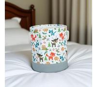 JIUJ Storage Baskets,Cotton Foldable Round Home Organizer Bin for Baby Nursery,Toys,Laundry,Baby Clothing,Gift Baskets (Fox)