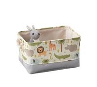 JIUJ Storage Baskets,Cotton Foldable Square Home Organizer Bin for Baby Nursery,Toys,Laundry,Baby Clothing,Gift Baskets (Lion)(Cuboid)