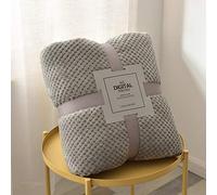 JIUJ Teddy Fleece Blanket Large Throw Over Bed Plush Super Soft Warm Sofa Bedspread-100 x 150cm (Grey)