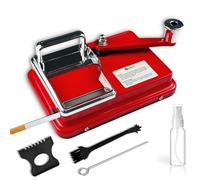 JIUJITSAW Cigarette Rolling Machine - 8mm Tobacco Rolling Machine, Manual Cigarette Roller for Roll Ups, Easy Use, Includes Accessories, Perfect Men's Gift (Red)